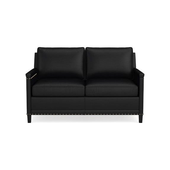 Addison Leather Loveseat with Nailheads Williams Sonoma
