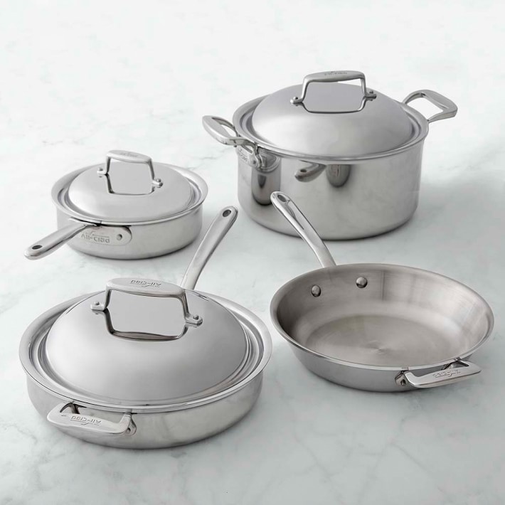 AllClad d7 StainlessSteel 7Piece Cookware Set Williams Sonoma