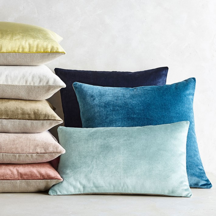 teal velvet pillow