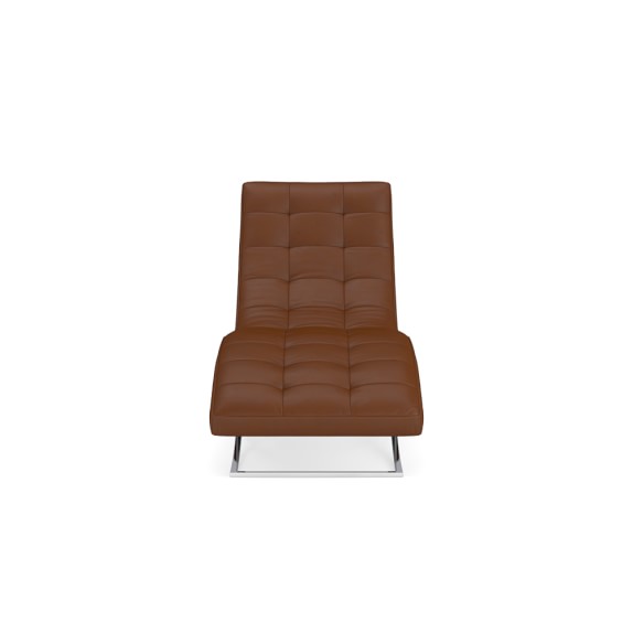 James Leather Chaise Accent Chair Williams Sonoma