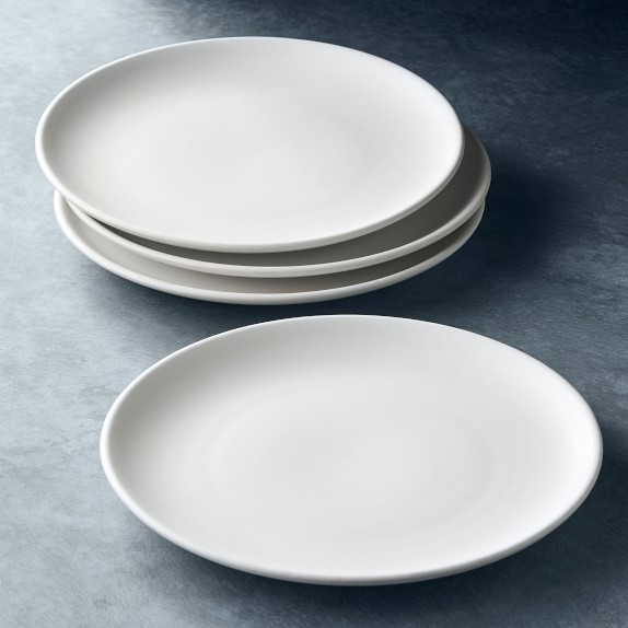 6 x White Coupe Plates Standard Porcelain Tableware Dinner Classic Steak Dessert