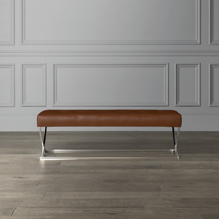 James Leather Bench Williams Sonoma