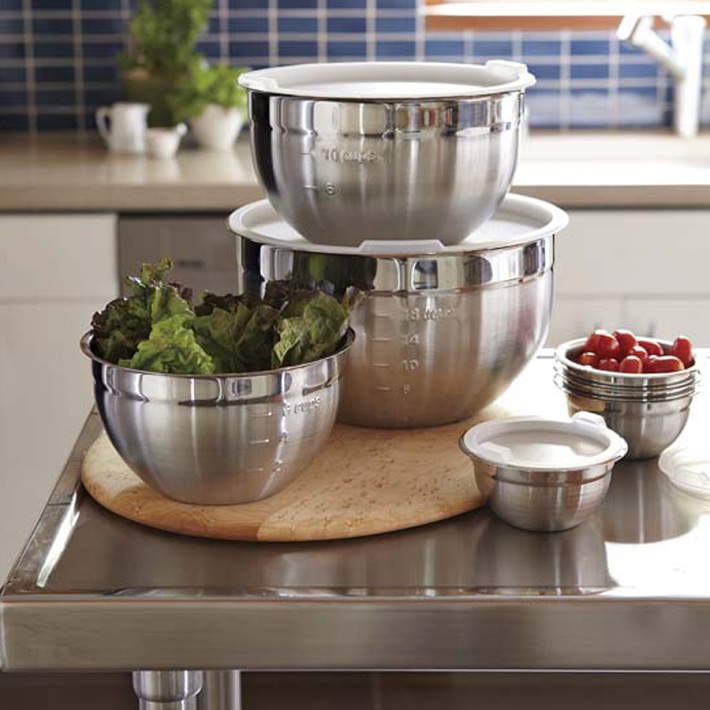 Stainless Steel Mixing Bowls With Lids Set Of 3 Williams Sonoma