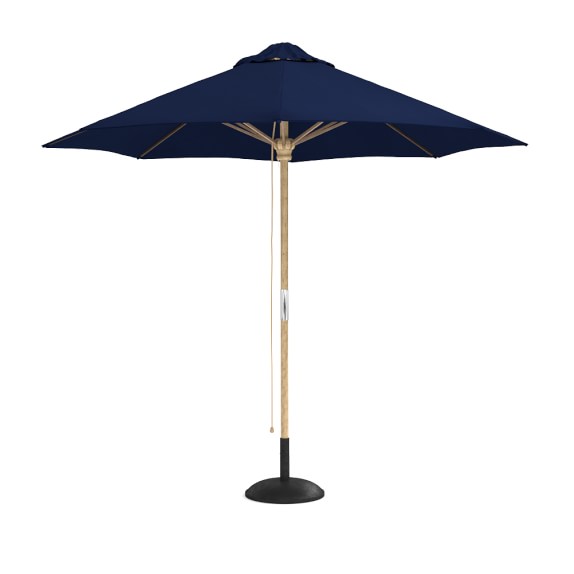 Outdoor Teak Umbrella Navy Patio Furniture Williams Sonoma