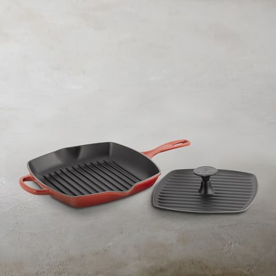 grill pan square creuset signature le press iron cast sonoma williams enameled