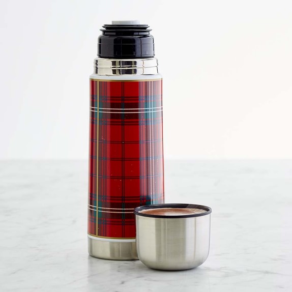 plaid thermos