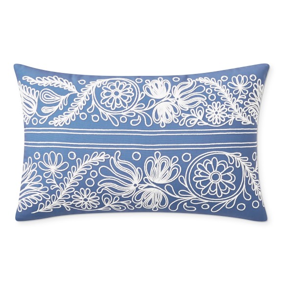 blue lumbar pillow covers