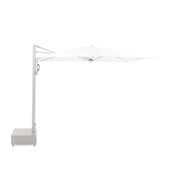 Performance Square Matte Silver Patio Umbrella Cantilever Williams Sonoma