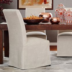 Tan Slipcovered Dining Chairs Stools Williams Sonoma