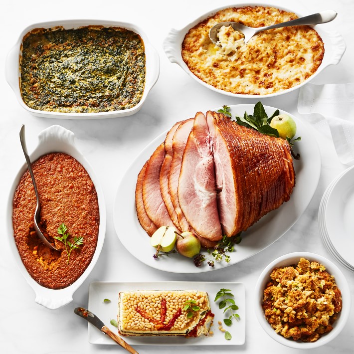 Complete Southern Thanksgiving Honey Glazed Ham Dinner Prepared Meal