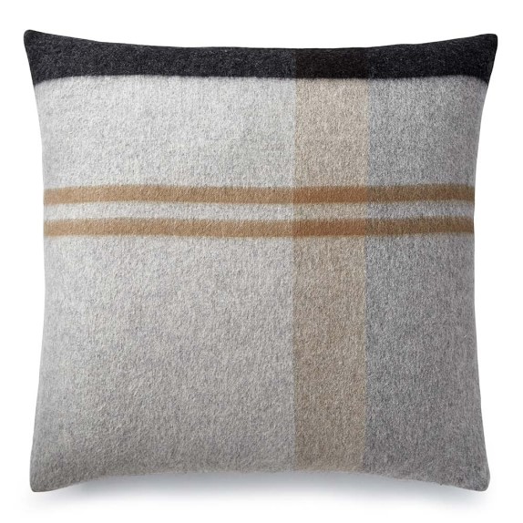 gray plaid pillow covers