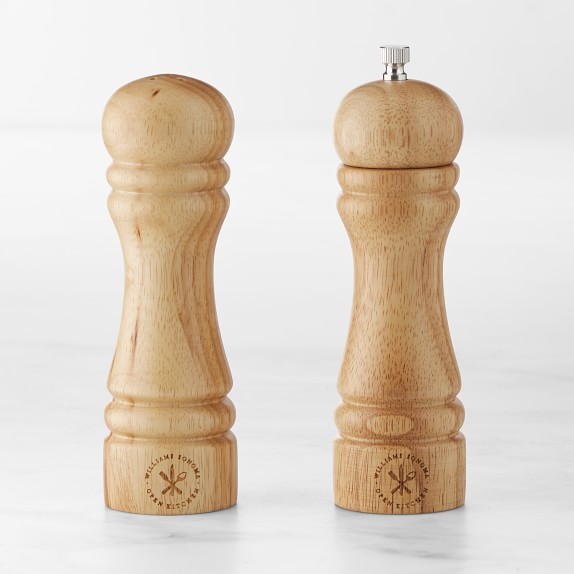 large wooden salt and pepper shakers