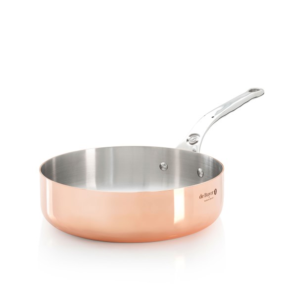 De Buyer Prima Matera Copper Saute Pan Williams Sonoma De buyer copper saucepan combines a technical side with aesthetic qualities and provides a generous size with a rounded interior. de buyer prima matera copper saute pan