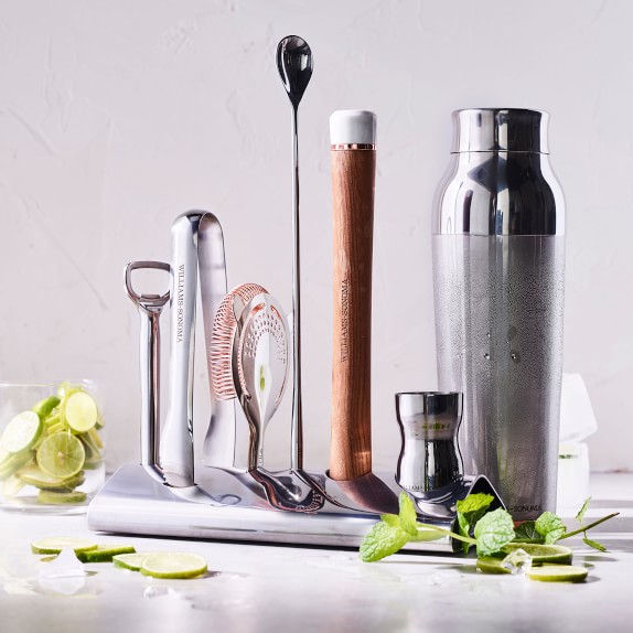 williams sonoma bar tool set with stand cocktail shaker bar accessories williams sonoma