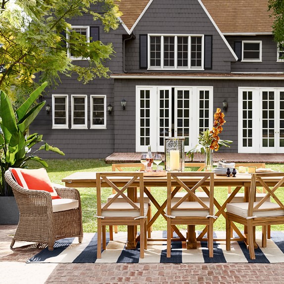 Somerset Teak Outdoor Dining Side Chair Williams Sonoma