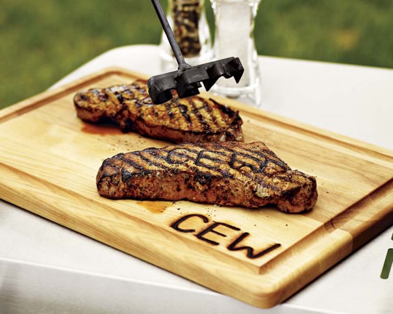 Monogrammed Steak Branding Iron Carving Board Williams Sonoma