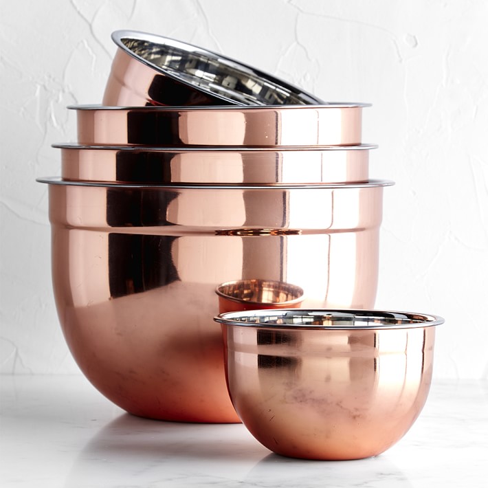 copper mixing bowl set