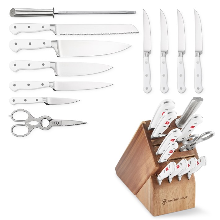 morphy richards white knife set