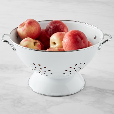 Vintage Red Enamel Colander