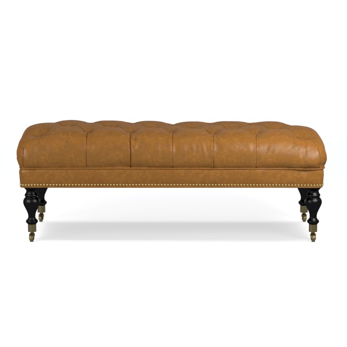Shop Fairfax Bench Ottoman, Turned Leg with Tufted Top from Williams-Sonoma on Openhaus