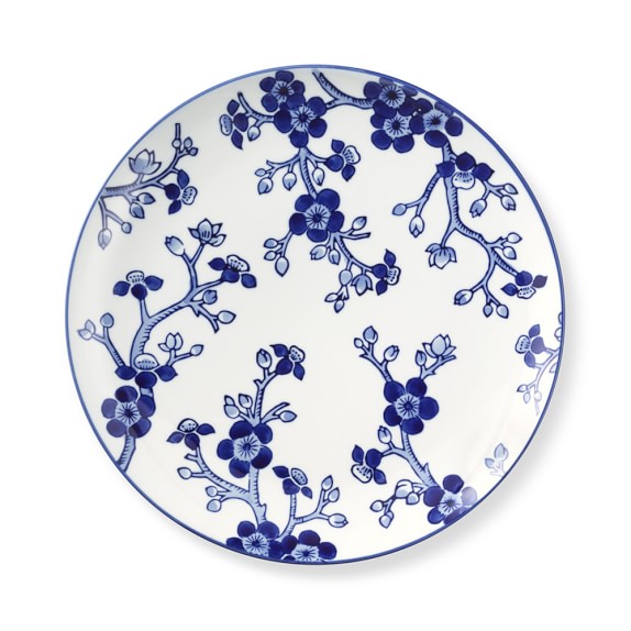 Japanese Garden Dinner Plates, White