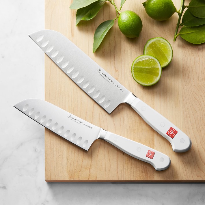 white knife set with white block
