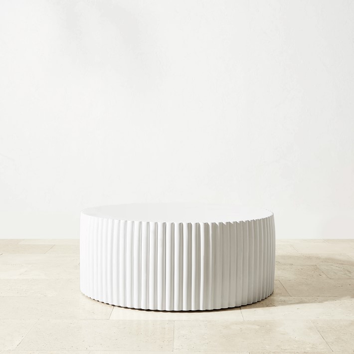 all white round coffee table