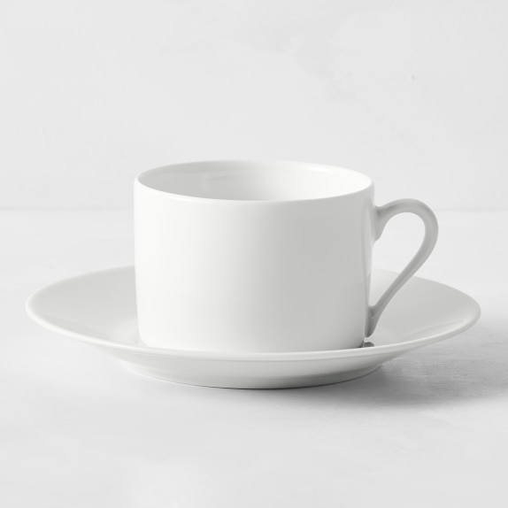 White and Gold Porcelaine Apilco Cup and Saucer