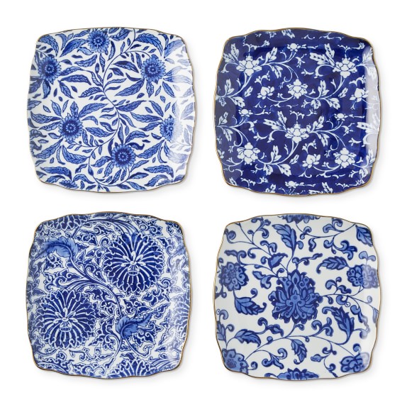 Marlo Thomas Floral Appetizer Plates, Set of 4