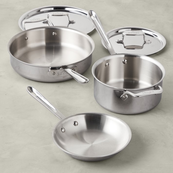 All-Clad d5 Stainless-Steel 5-Piece Cookware Set | Williams Sonoma All Clad D5 Stainless Steel 5 Piece Cookware Set