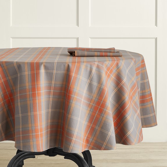 Plymouth Plaid Round Tablecloth