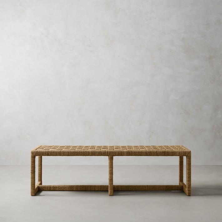 outdoor woven bench