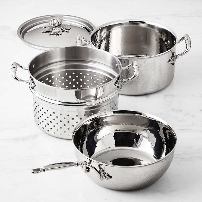 Ruffoni Opus Prima Hammered Stainless-Steel Pasta Cookware Set Ruffoni Hammered Stainless Steel Cookware