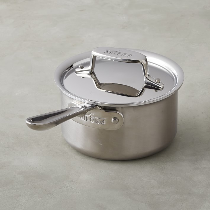 AllClad d5 Brushed StainlessSteel Saucepans Williams Sonoma