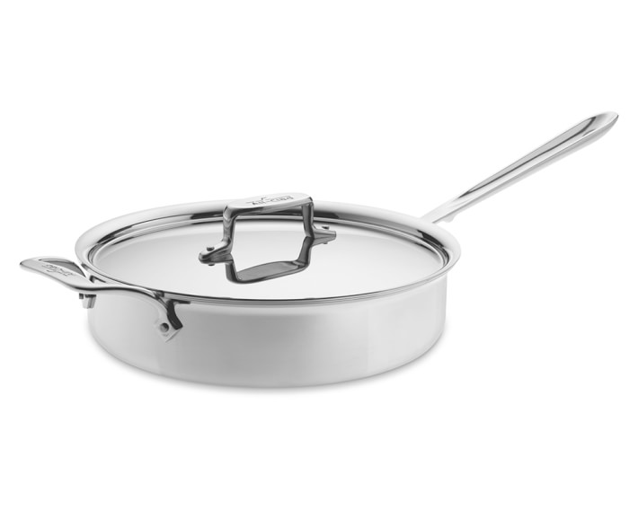 AllClad d5 StainlessSteel 4Qt. Deep Sauté Pan with Splatter Screen Williams Sonoma