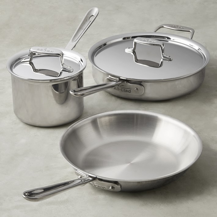 All-Clad d5 Stainless-Steel 5-Piece Cookware Set | Williams Sonoma All Clad D5 Stainless Steel 5 Piece Cookware Set