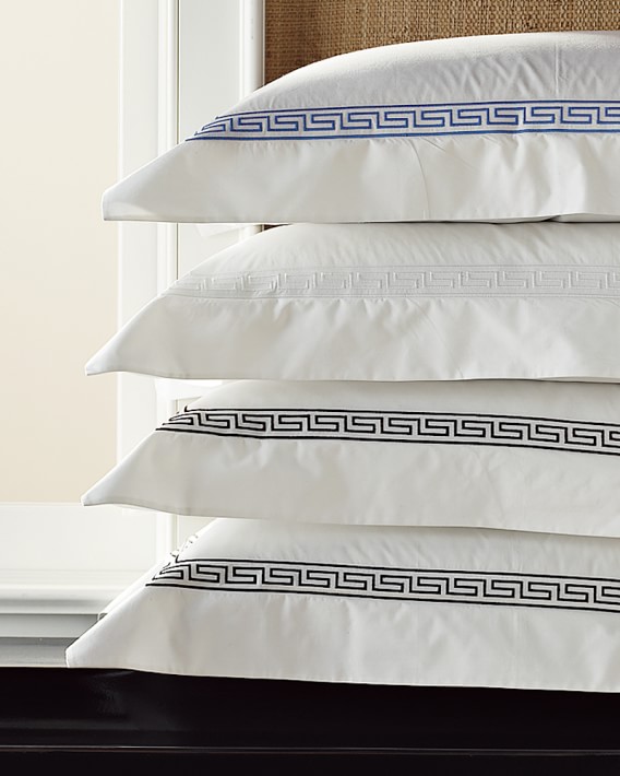 Chambers® Italian Greek Key Embroidered Luxury Duvet Cover & Shams