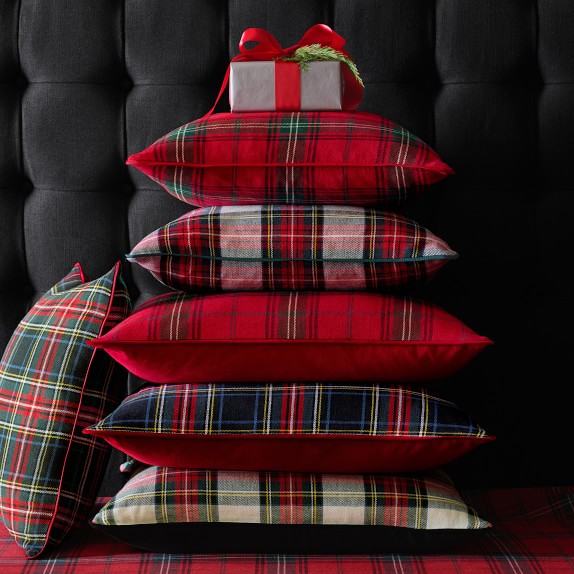 tartan pillows and throws