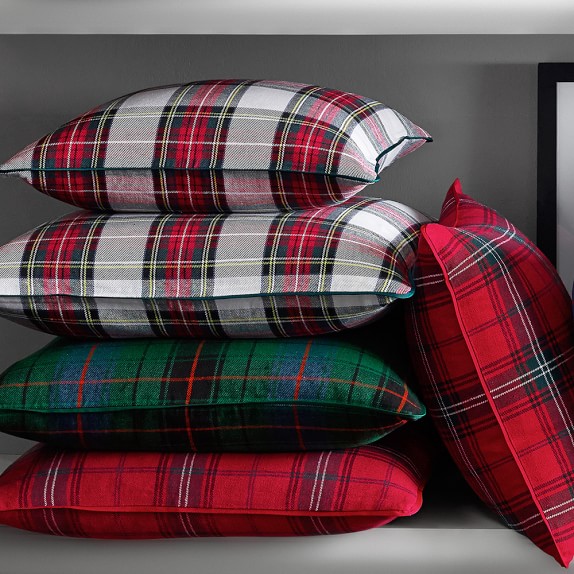red plaid pillows