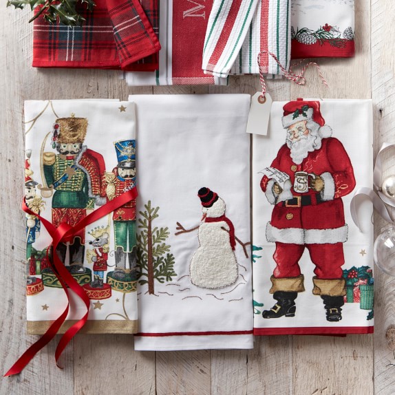 Santa Claus Christmas cotton tea towel/glass cloth 
