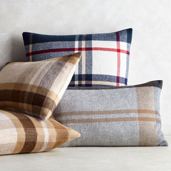 plaid throw pillow