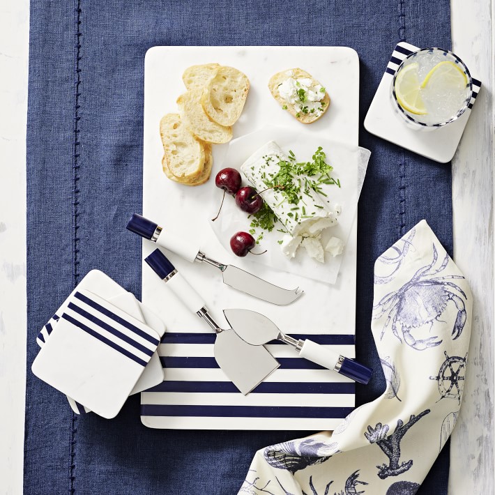 Nautical Stripe Coasters, Set of 4 Williams Sonoma CA Williams Sonoma