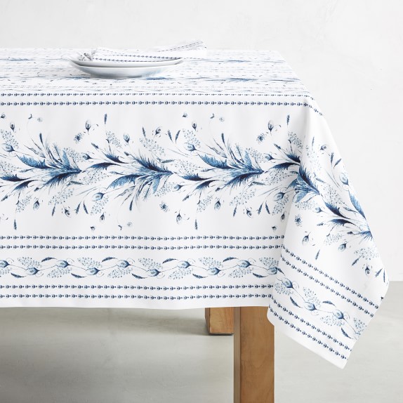 The Muffins Handmade Hand Embroidered Custom Natural Linen Tablecloth 
