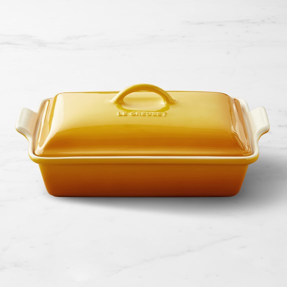 Color: Nectar | Le Creuset Heritage Stoneware Rectangular Covered Casserole