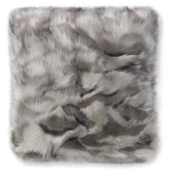 grey fur pillow