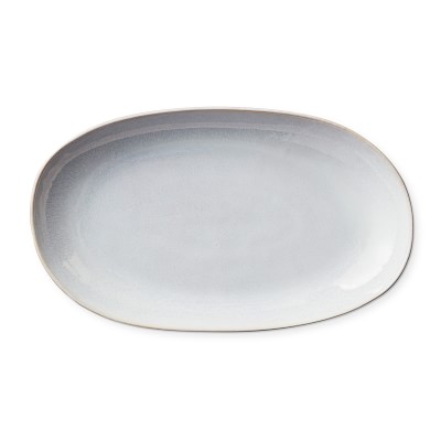 Cyprus Reactive Glaze Small Oval Platter, White