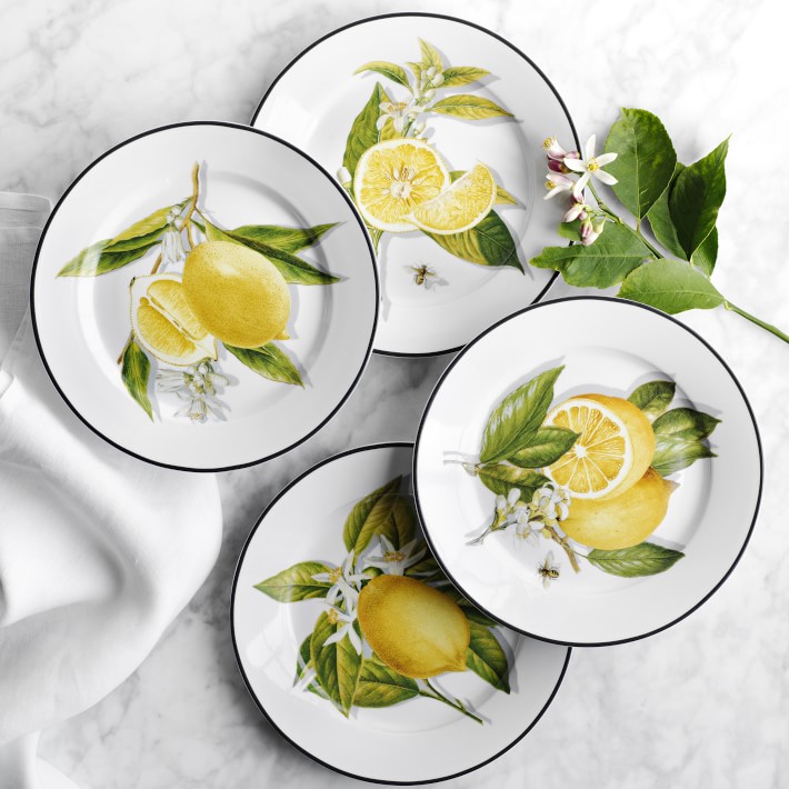Meyer Lemon Salad Plates Mixed Set of 4 Williams Sonoma