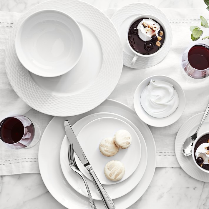 Pillivuyt Basketweave Porcelain Dinner Plates Williams Sonoma CA