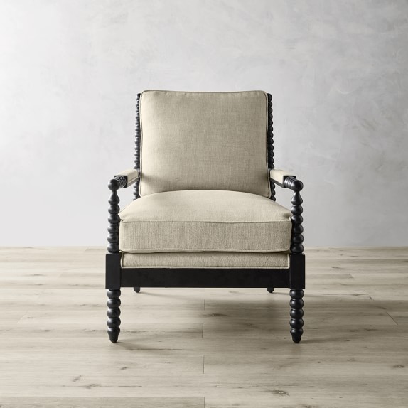 black spindle accent chair