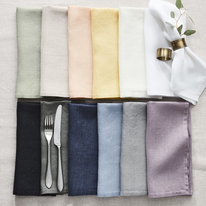 Italian Washed Linen Napkins, Set of 4 Williams Sonoma